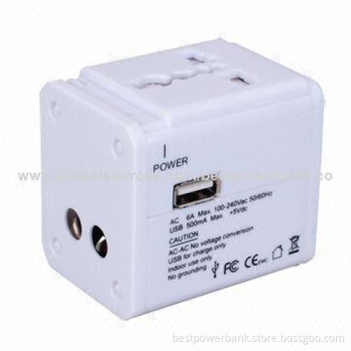 Single USB Output Universal Travel Adapters with UK/US/AU/EU Plug in One Patter